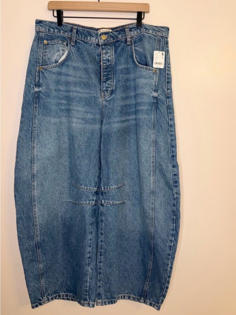 Free People Light Blue Wide Leg Jeans - Picture 4 of 5